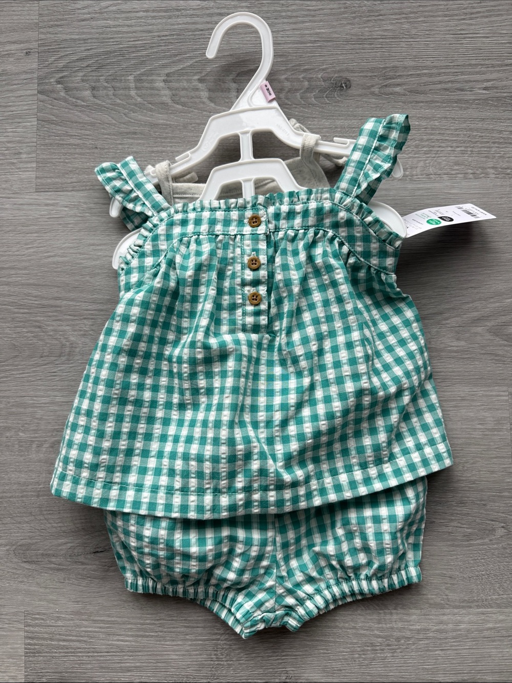 Girls' Green Gingham 2-Piece Set - Kids Accessories
